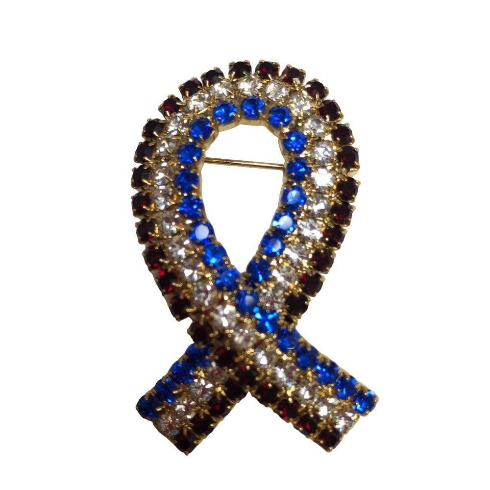 Rhinestone USA Ribbon Pin - Fourth of July  - NWB